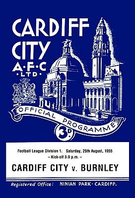 Cardiff City Match Programme on Canvas