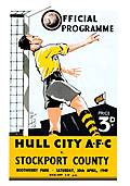 Hull City Match Programme on Canvas
