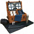 Balmoral Picnic Basket (4 Place Settings), Warwick Blue