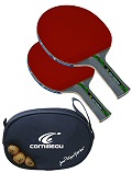 Impulse 1000 Competition Table Tennis Bat Set, including 3 Competition balls and Gatien Cover