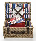 Premium Stripe Picnic Basket, 2 Settings