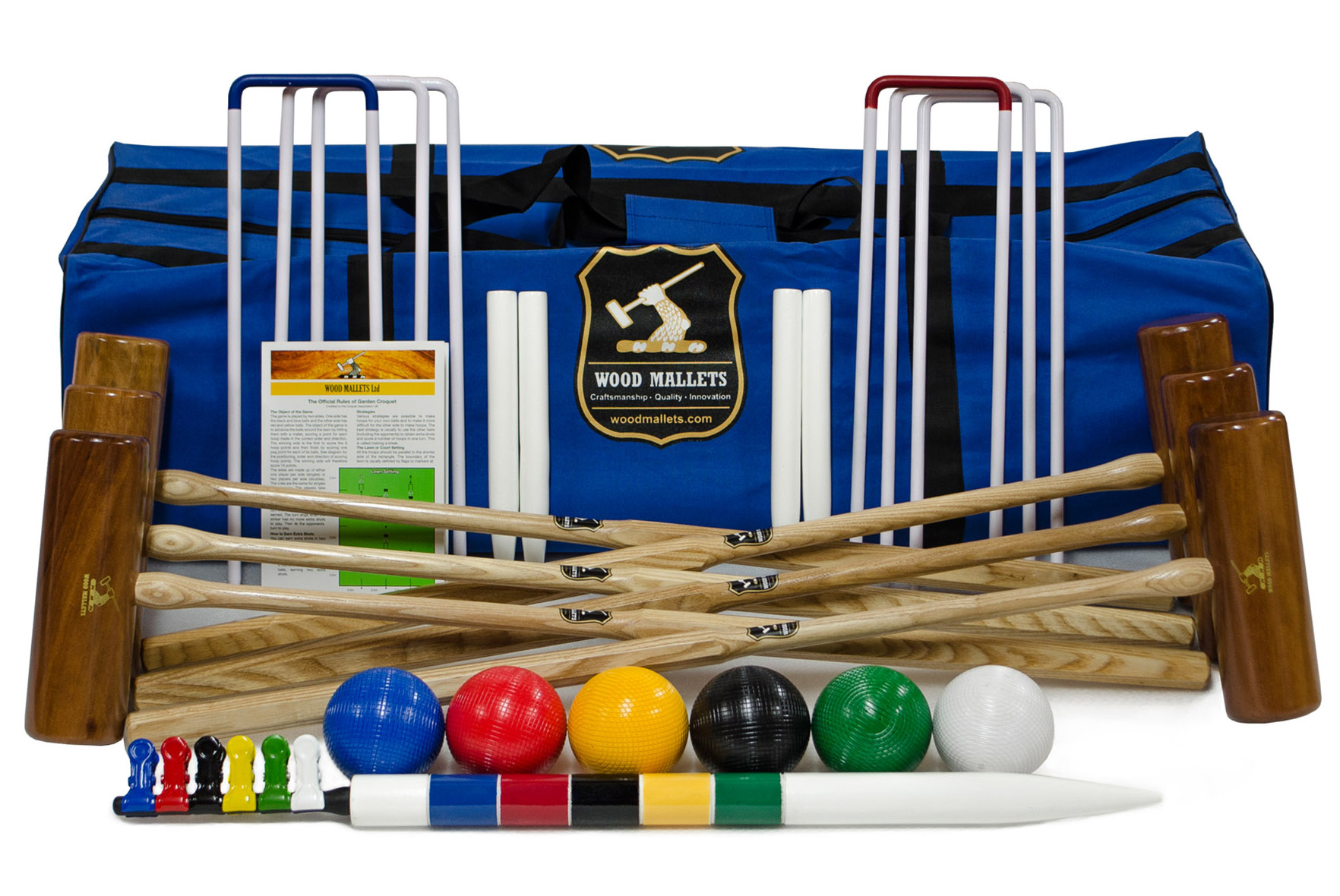 Wood Mallets Garden Croquet Set in a bag 6 Player