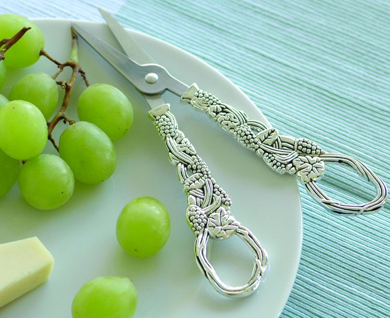 Silver Plated Vine Grape Scissors